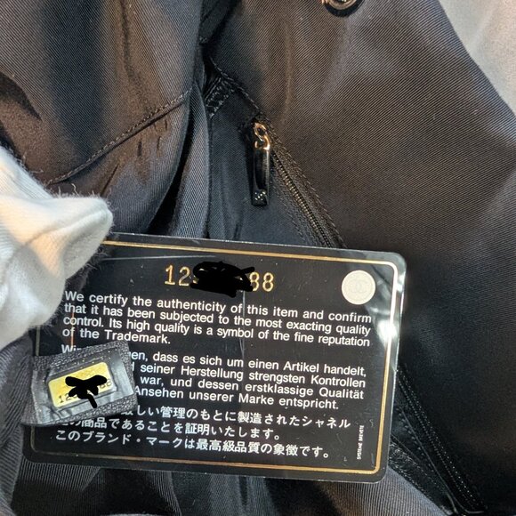 Chanel Black and White Striped Fabric Shopping Tote - Picture 15 of 16